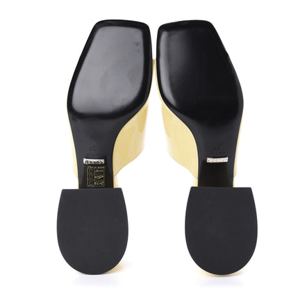 Gucci Patent Lexi Horsebit Mid-Heel Slide Sandals 37 Burro 5 of 9