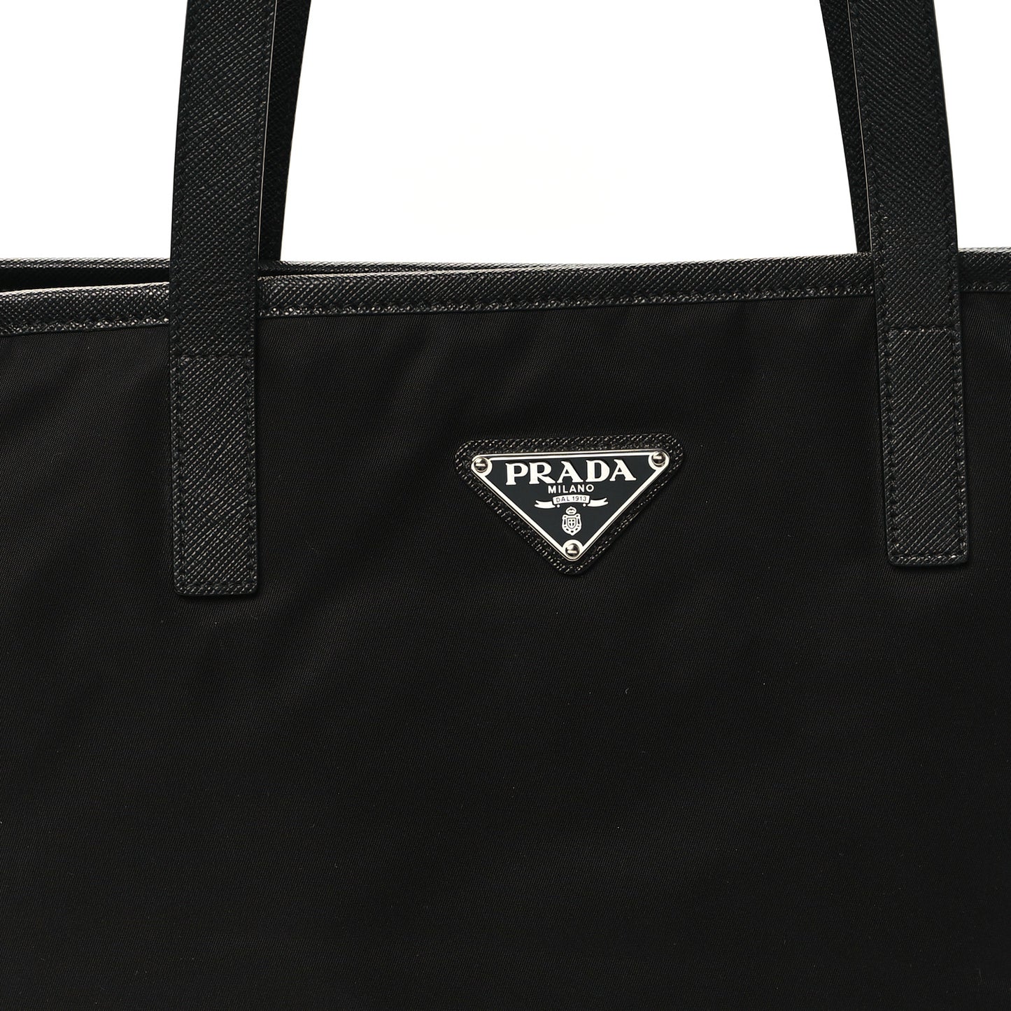 Tessuto Nylon Saffiano Shopping Tote Black