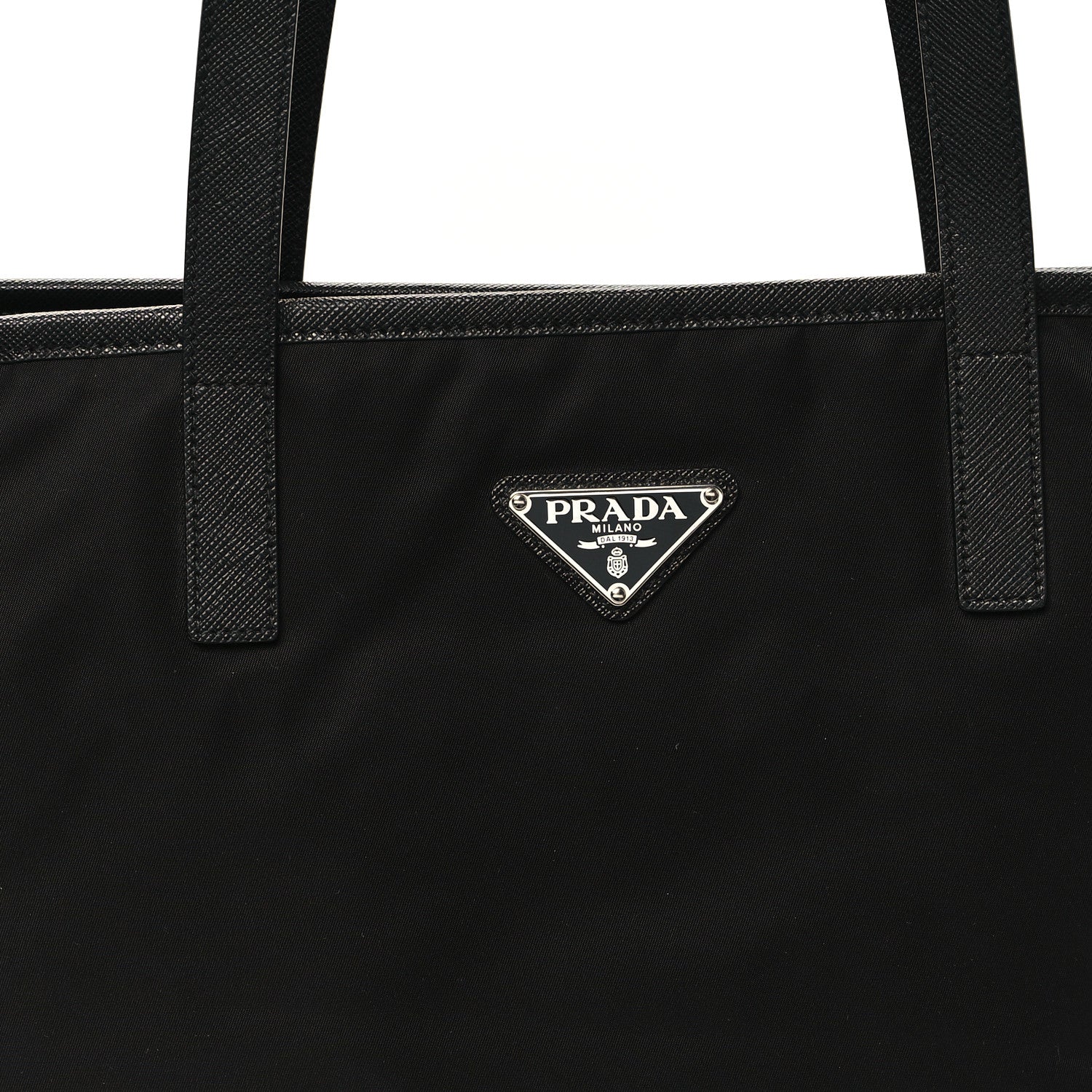 Prada Tessuto Nylon Saffiano Shopping Tote Black 7 of 9