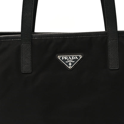 Prada Tessuto Nylon Saffiano Shopping Tote Black 7 of 9
