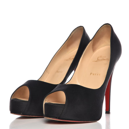 Christian Louboutin Satin Very Prive 120 Pumps 38.5 Black 3 of 9