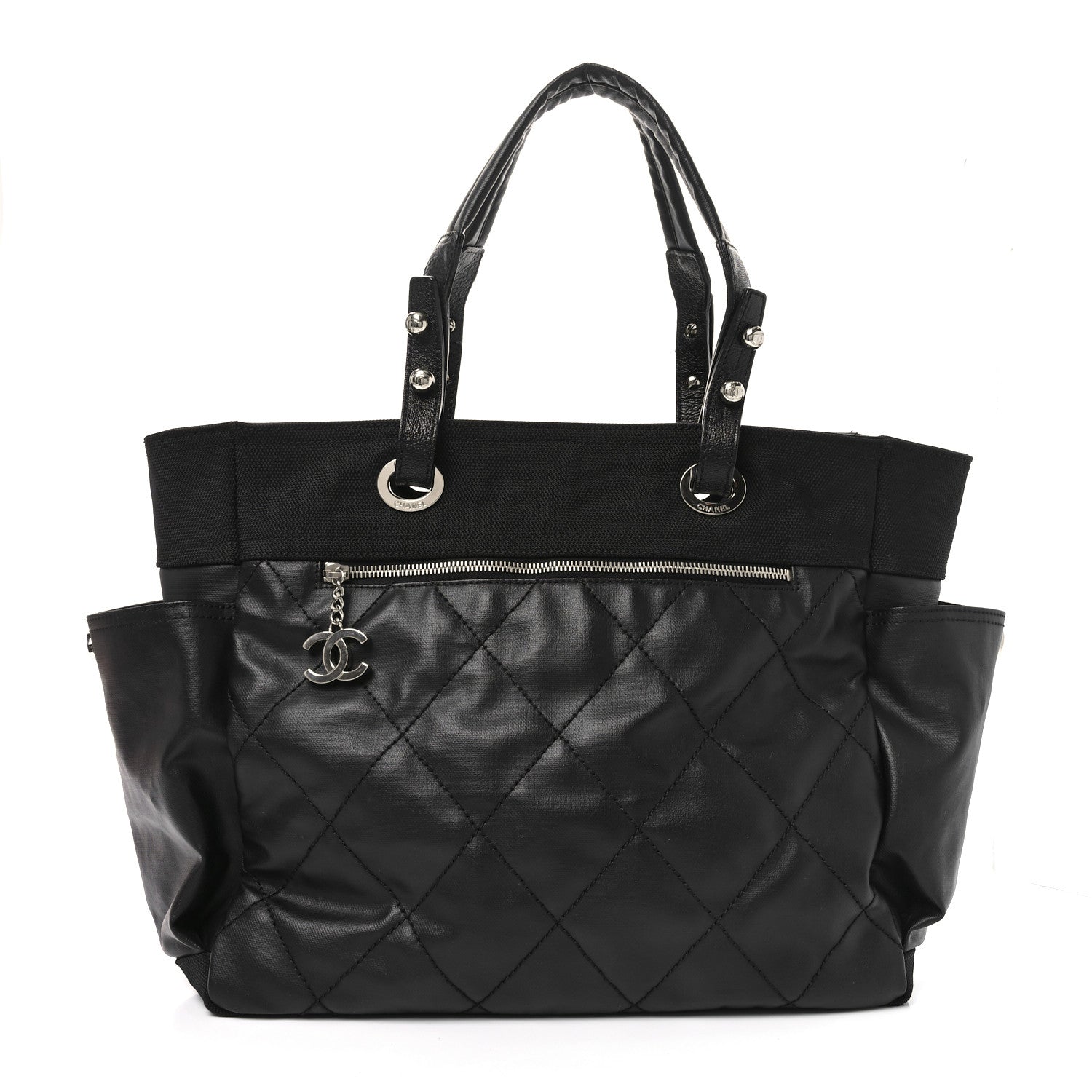 Chanel Coated Canvas Large Paris Biarritz Tote Black 1 of 11