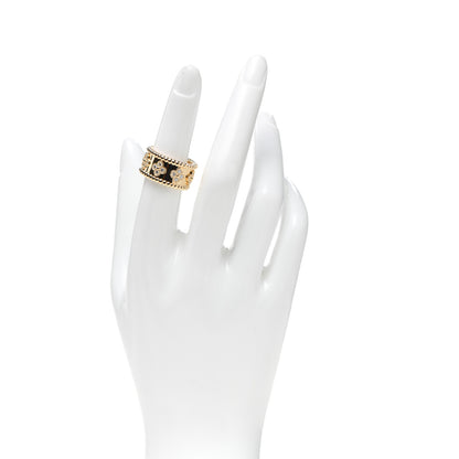 Van Cleef & Arpels 18K Yellow Gold Diamond Perlee Clovers Ring 52 6 2 of 4