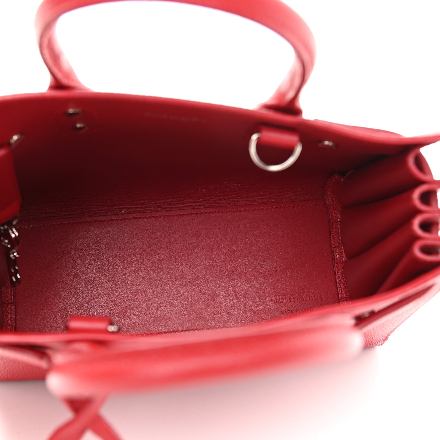 Grained Calfskin Nano Sac De Jour Lipstick Red