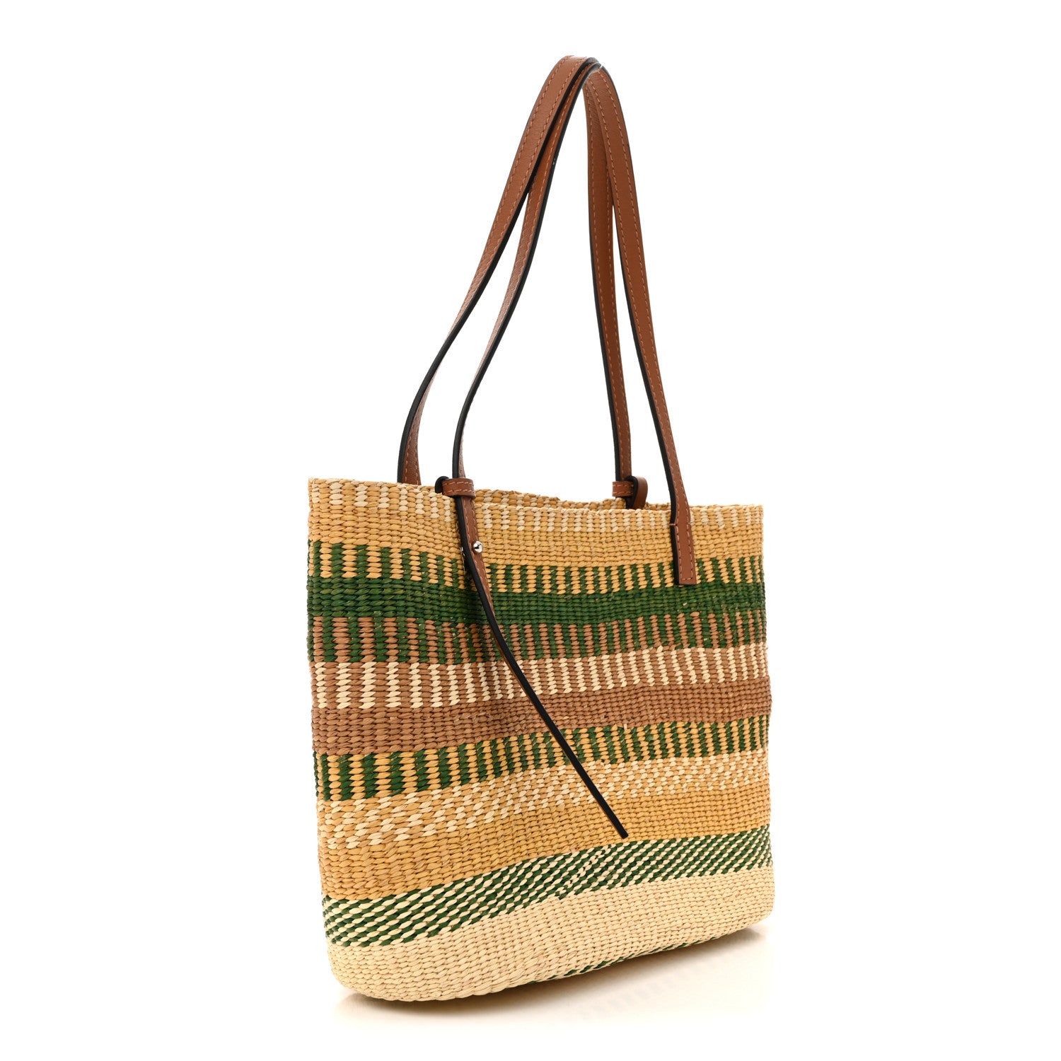 Loewe Raffia Square Basket Tote Bag Brown Multicolor 3 of 11