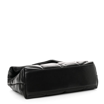 Saint Laurent Lambskin Quilted Toy Loulou Puffer Monogram Chain Satchel Black 4 of 12
