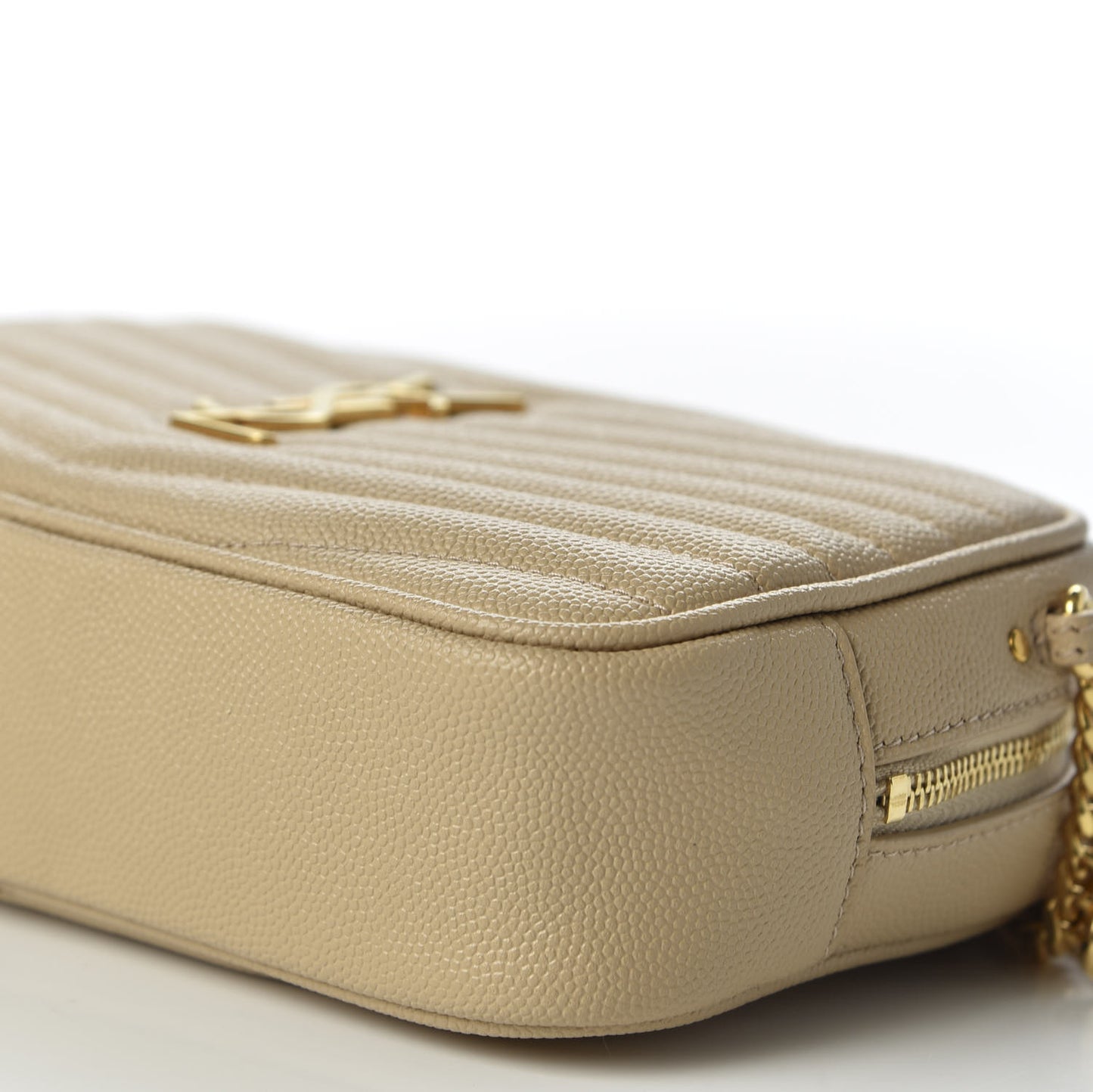 Grain De Poudre Matelasse Monogram Mini Lou Camera Bag Dark Latte