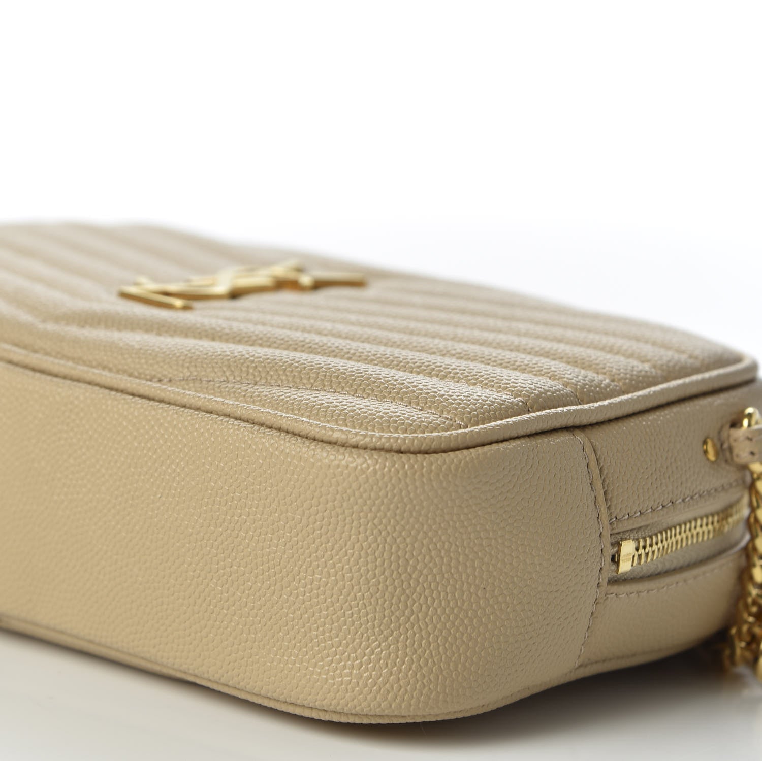 Saint Laurent Grain De Poudre Matelasse Monogram Mini Lou Camera Bag Dark Latte 6 of 9