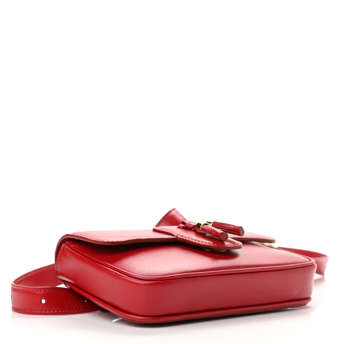 Smooth Calfskin Tassel Belt Bag Red