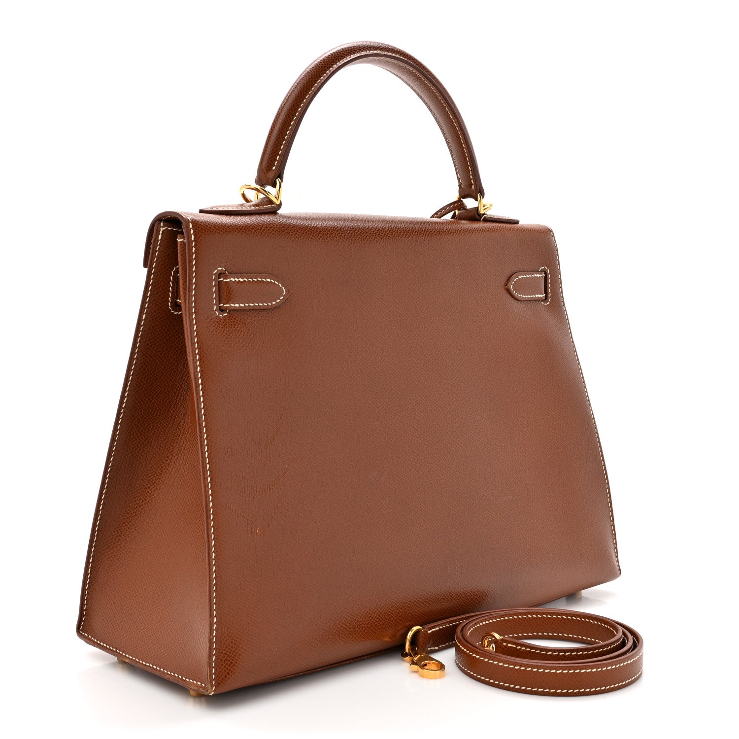 Hermes Veau Grain Lisse Kelly Sellier 32 Noisette 3 of 17