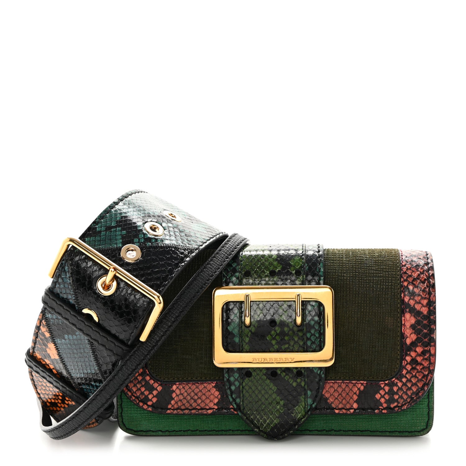 Burberry Suede Watersnake Print Small Madison Buckle Bag Multicolor 1 of 15