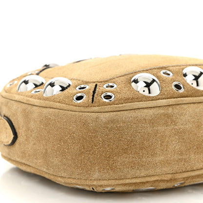 Valentino Garavani Suede Studded Nellcote Crossbody Bag Havana Beige 8 of 9