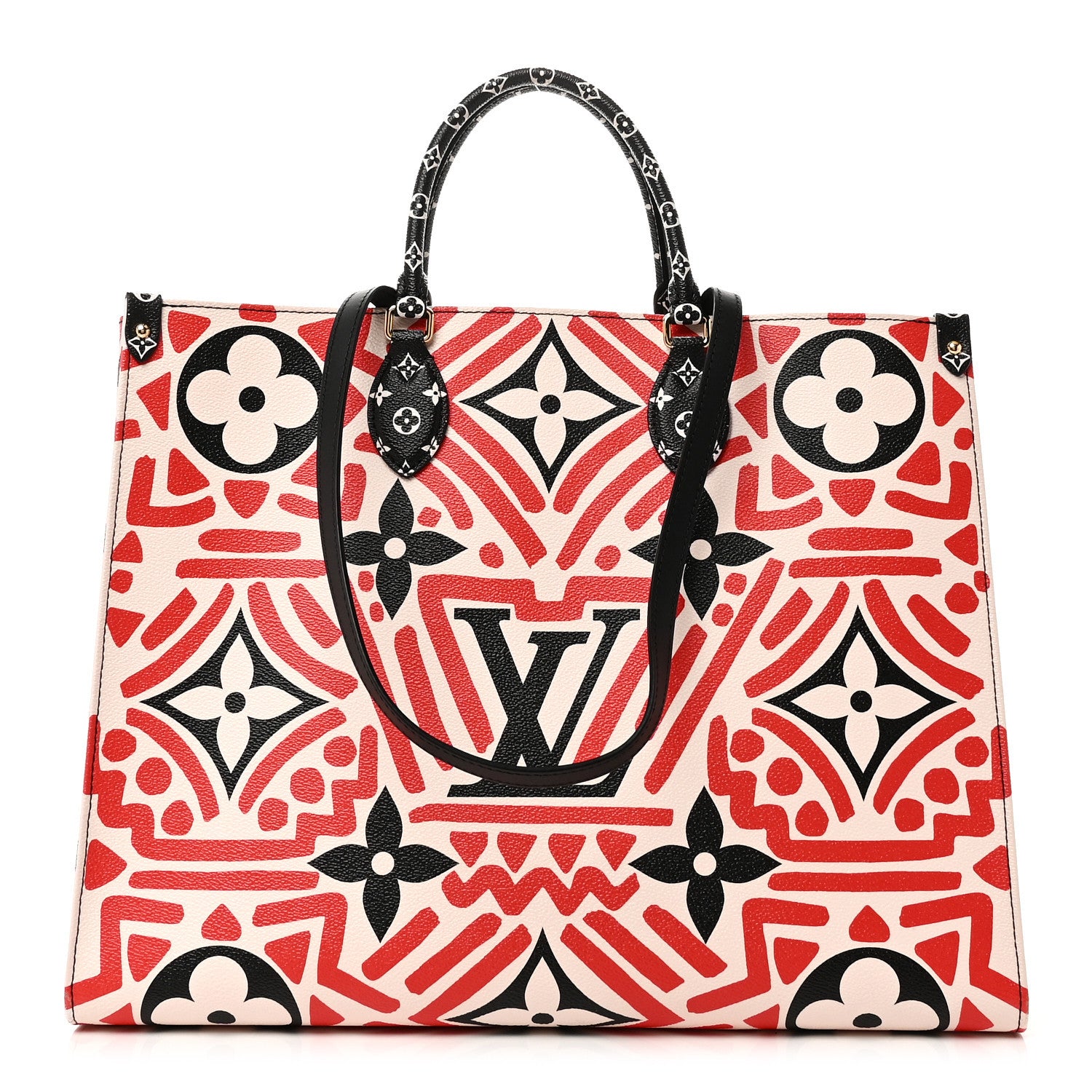 Louis Vuitton Monogram Giant Crafty Onthego GM Creme Rouge Black 1 of 9