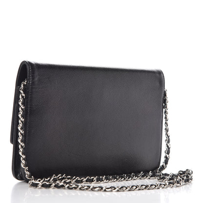 Chanel Caviar Sevruga Wallet On Chain WOC Black 3 of 10
