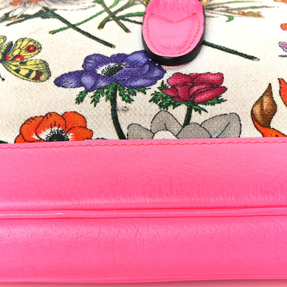 Gucci Canvas Flora Medium Jackie Hobo Fuchsia 10 of 20