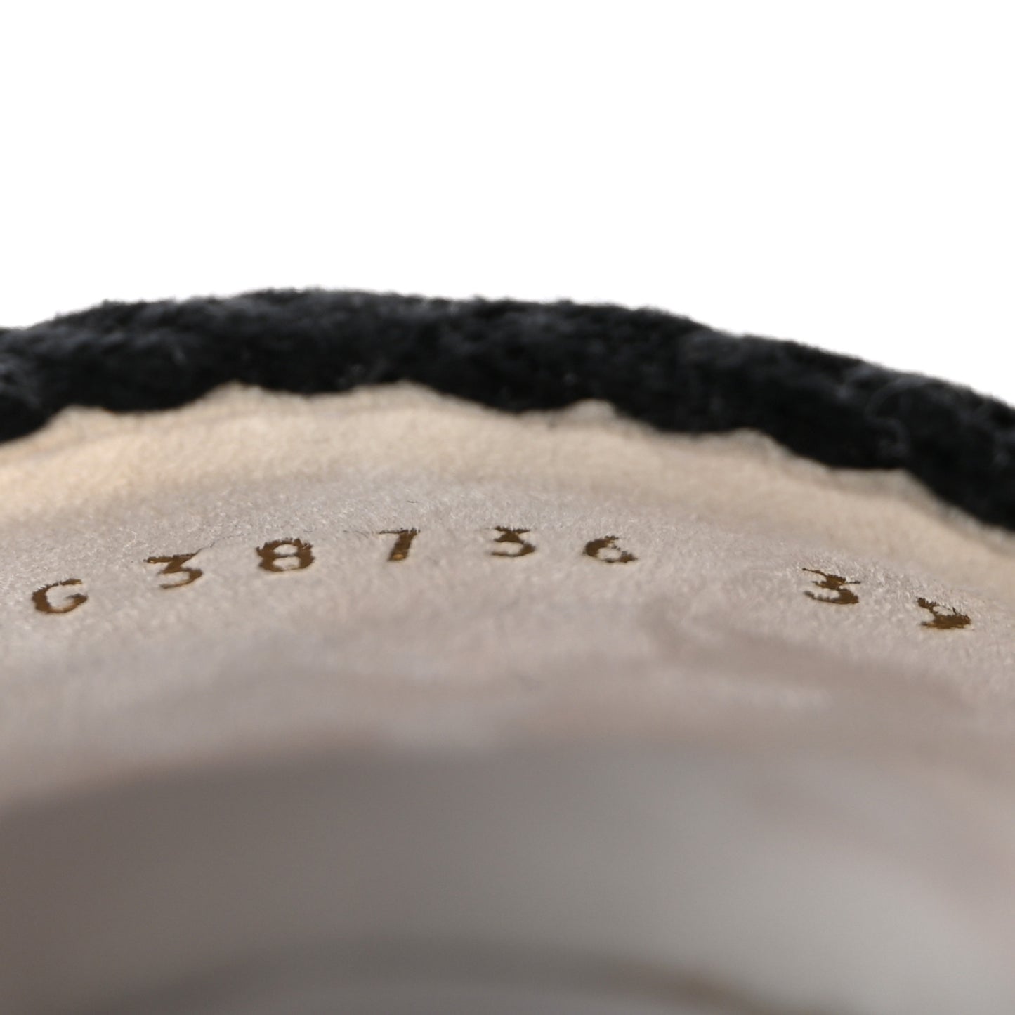 Braided Knit Cap Toe CC Ankle Strap Espadrilles 39 White Black