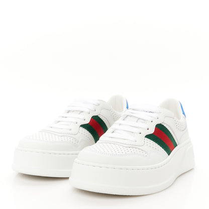 Gucci Calfskin Web Perforated Womens Platform 55mm Sneakers 36.5 White Bright Splash 4 of 11
