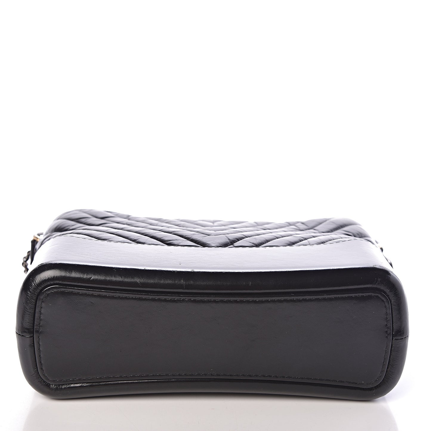 Aged Calfskin Chevron Quilted Medium Gabrielle Hobo Black