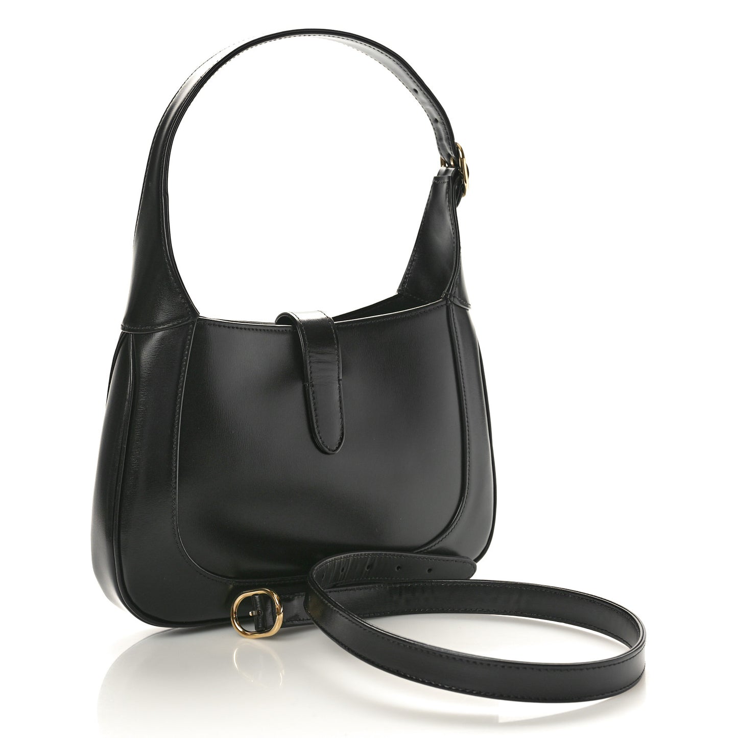 Boarded Dyana Lux Calfskin Small Jackie 1961 Hobo Black