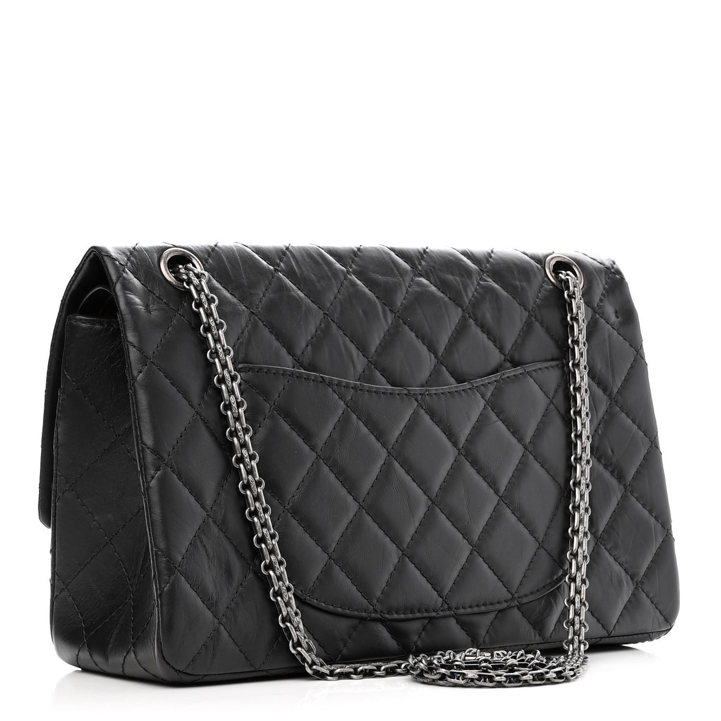 Aged Calfskin Quilted 2.55 Reissue 226 Flap Black