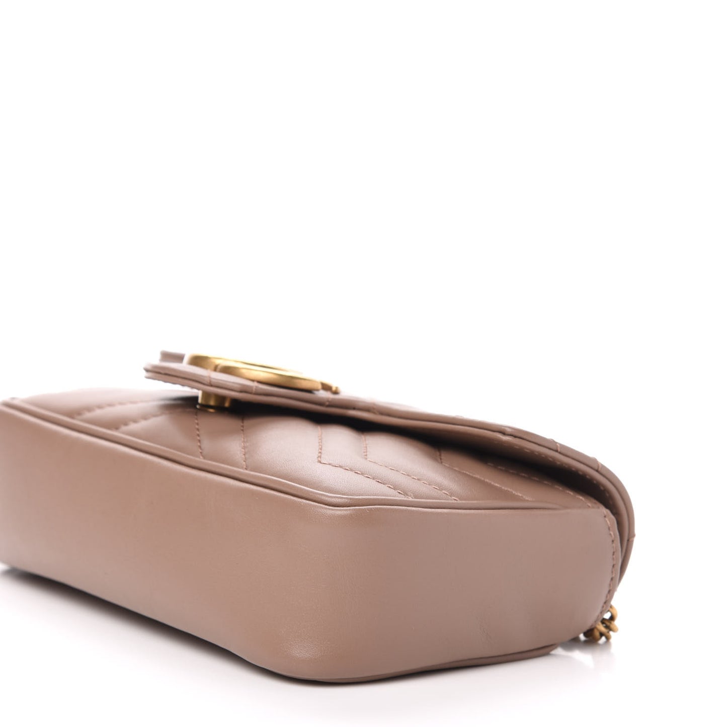 Calfskin Matelasse Super Mini GG Marmont Shoulder Bag Porcelain Rose