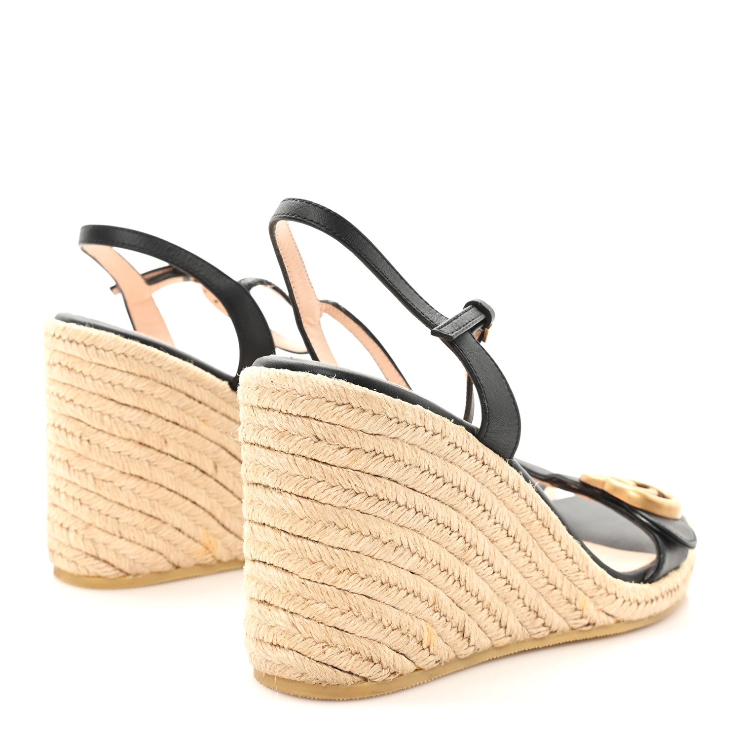 Gucci Galassia Aitana Espadrille 10/95mm Wedge Sandals 37.5 Black 5 of 11