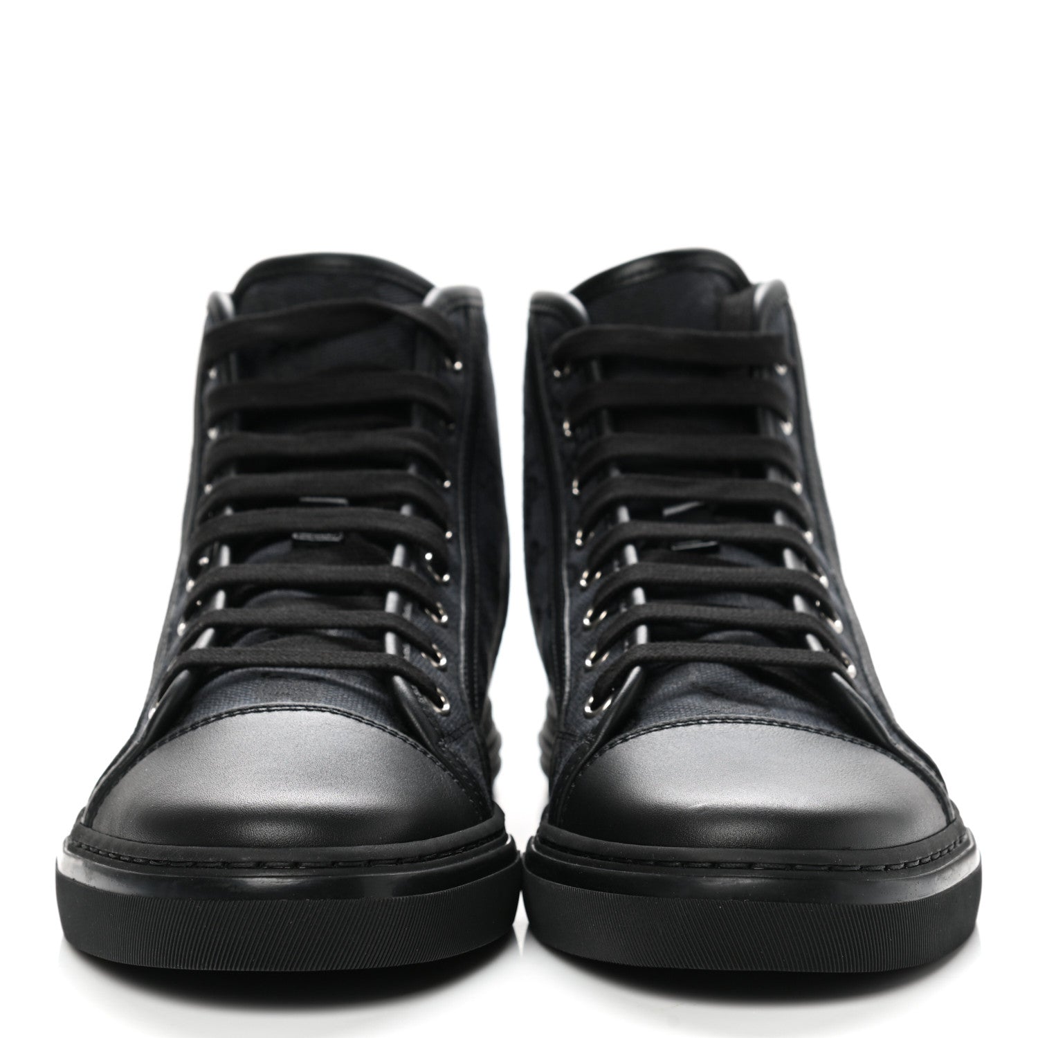 Gucci Monogram Mens High Top Sneakers 6 Black 2 of 9