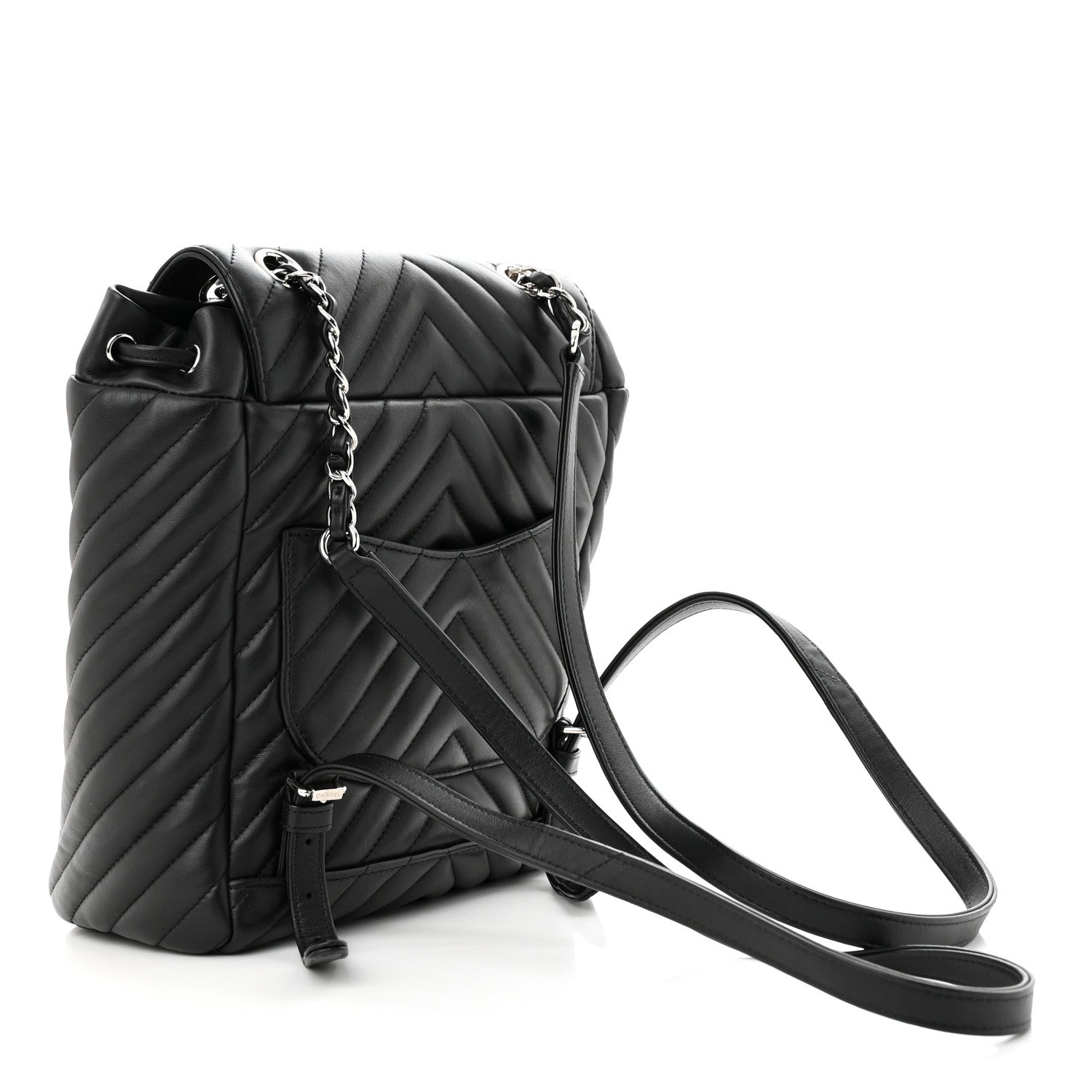 Chanel Calfskin Chevron Quilted Small Urban Spirit Backpack Black 3 of 10
