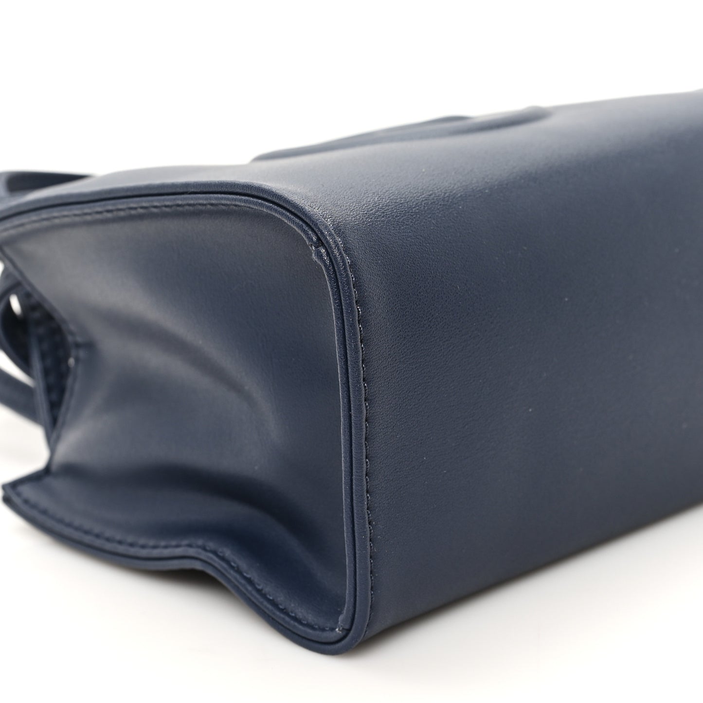 Vegan Leather Small Shopping Bag Navy
