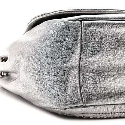 Chanel Metallic Deerskin Luxe Ligne Flap  Silver 9 of 10