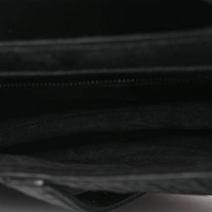 Christian Dior Calfskin Embossed Oblique Saddle Bag With Strap Black 5 of 10