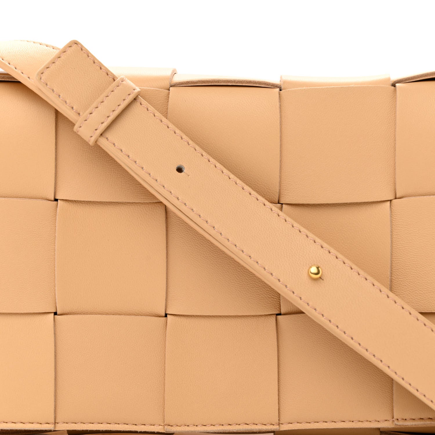 Bottega Veneta Lambskin Maxi Intrecciato Cassette Crossbody Bag Almond 8 of 10