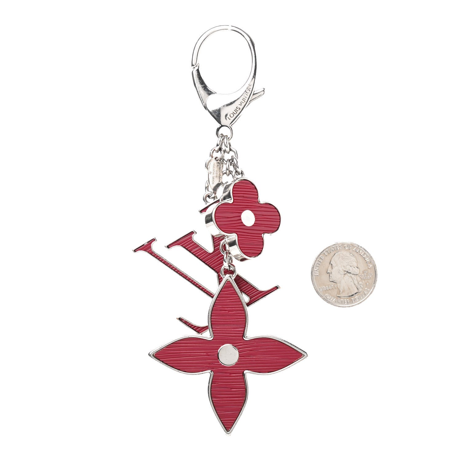 Louis Vuitton Fleur d Epi Bag Charm Fuchsia 2 of 4