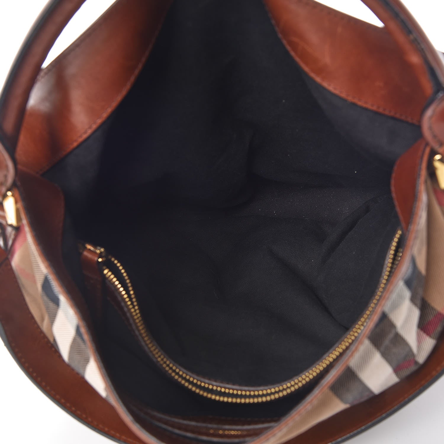 Burberry House Check Bridle Calfskin Medium Gosford Hobo Dark Tan 7 of 20