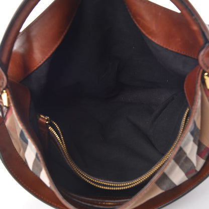 Burberry House Check Bridle Calfskin Medium Gosford Hobo Dark Tan 7 of 20