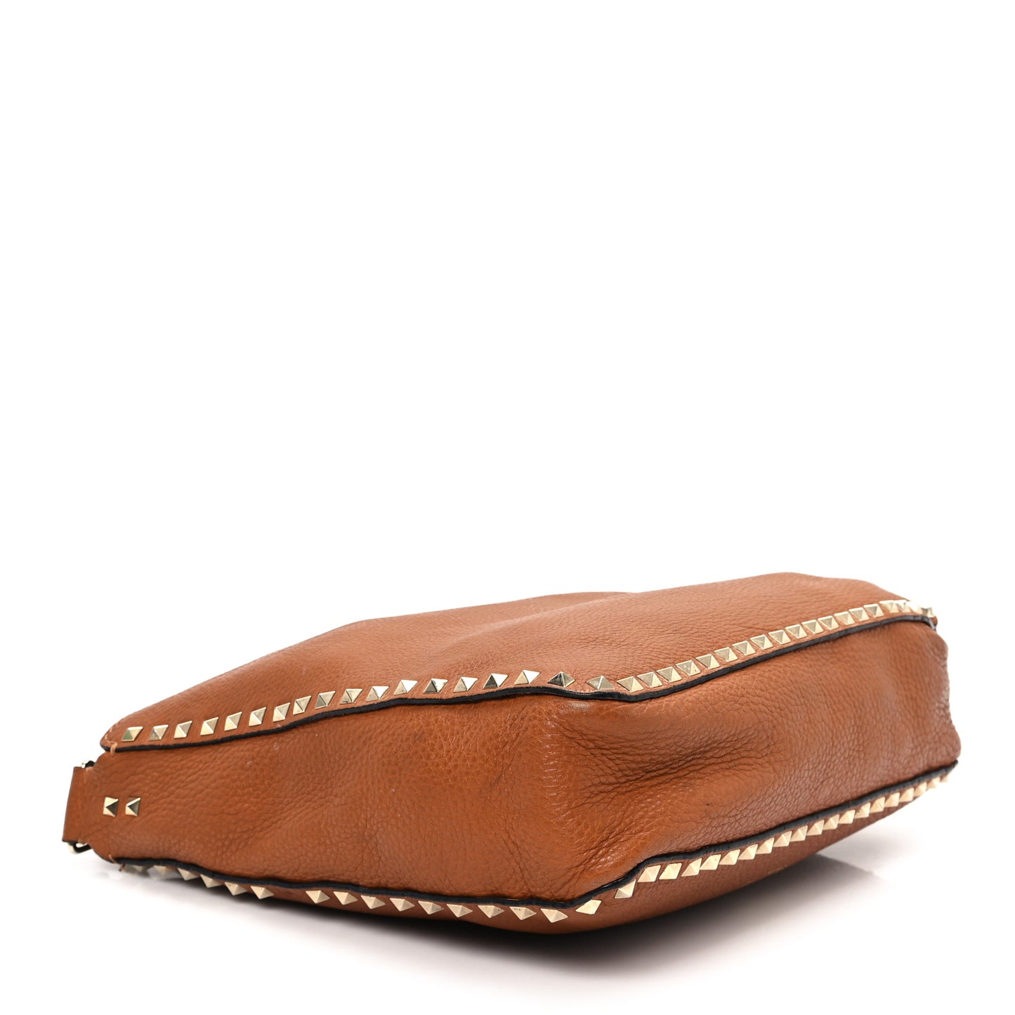 Pebbled Calfskin Large Rockstud Flip-Lock Messenger Bag Light Cuir