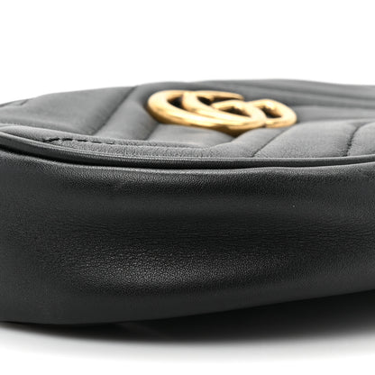 Gucci Calfskin Matelasse GG Marmont Belt Bag 75 30 Black 9 of 9