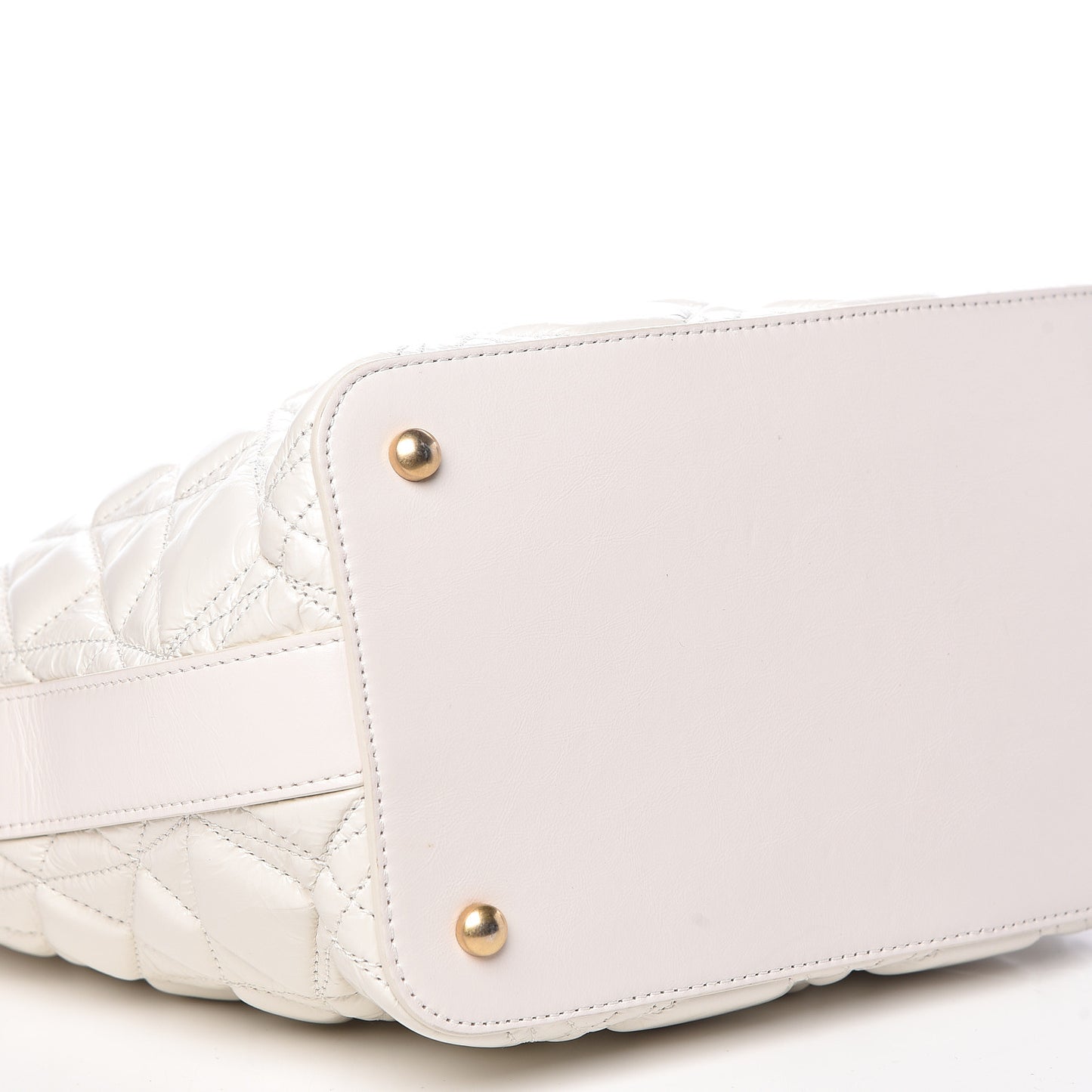 Glazed Calfskin Quilted State Of The Art Hobo White