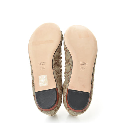Gucci GG Monogram Miro Soft Calfskin Bamboo Ballet Flat 36.5 Beige Oxydus 5 of 14