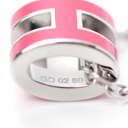 Hermes Lacquered Palladium Mini Pop H Pendant Necklace Rose Extreme 6 of 6
