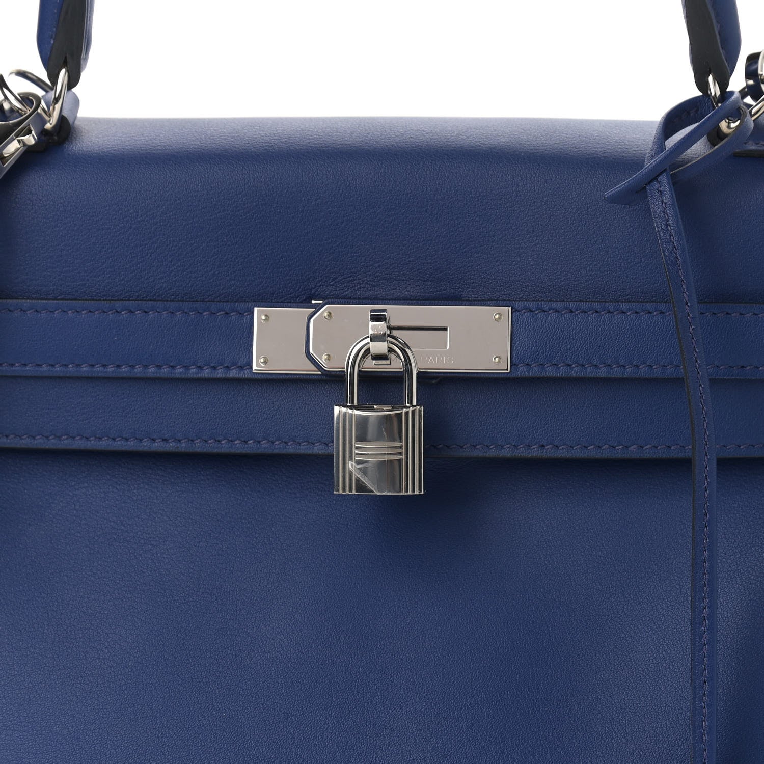 Hermes Swift Horseshoe Kelly Retourne 35 Bleu Electrique 8 of 13