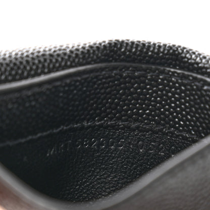 Saint Laurent Grain De Poudre Uptown Monogram Card Case Black 8 of 10