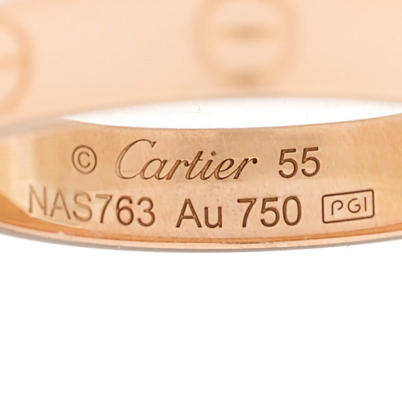 18K Pink Gold 3.5mm LOVE Wedding Band Ring 55 7.25