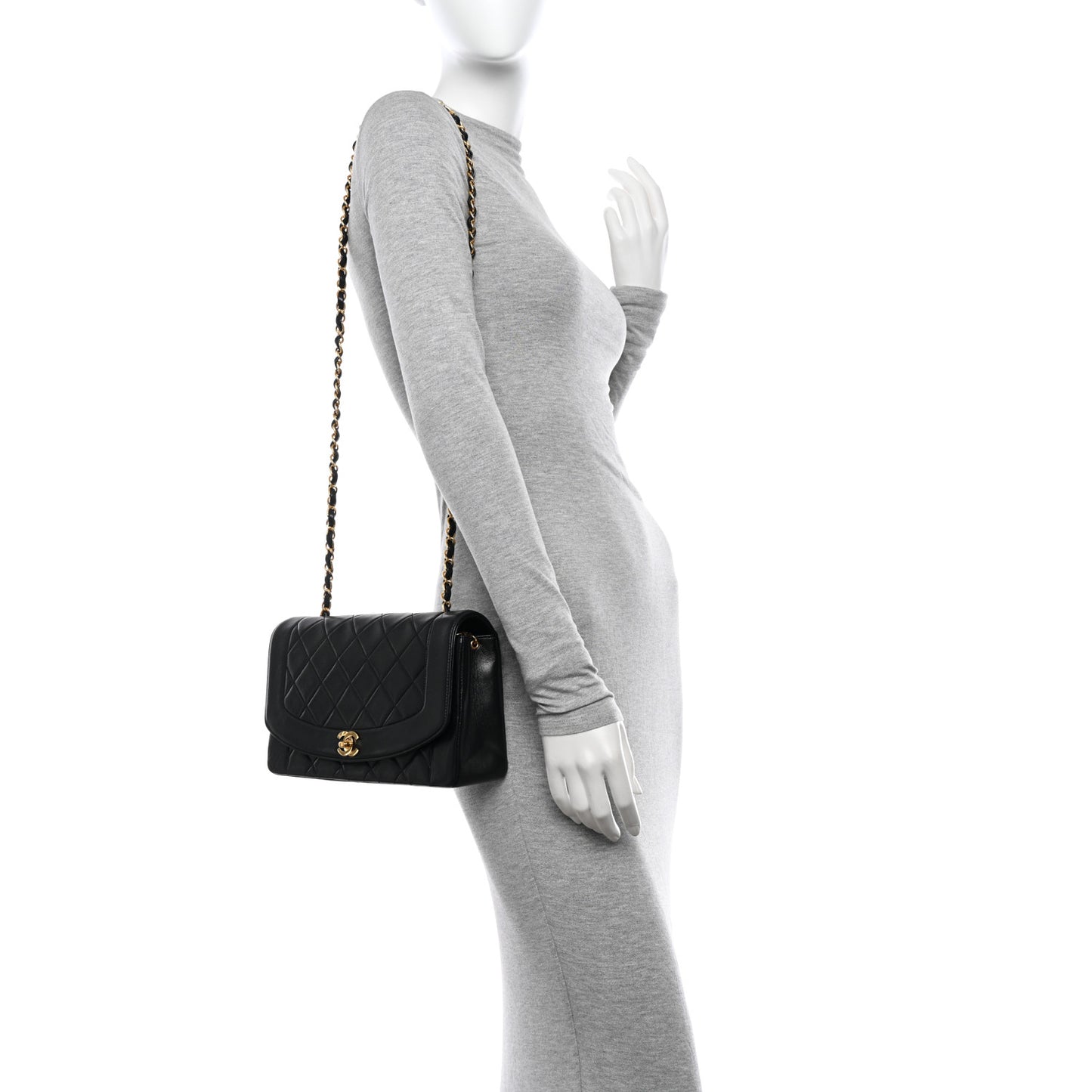 Lambskin Quilted Medium Single Flap Black