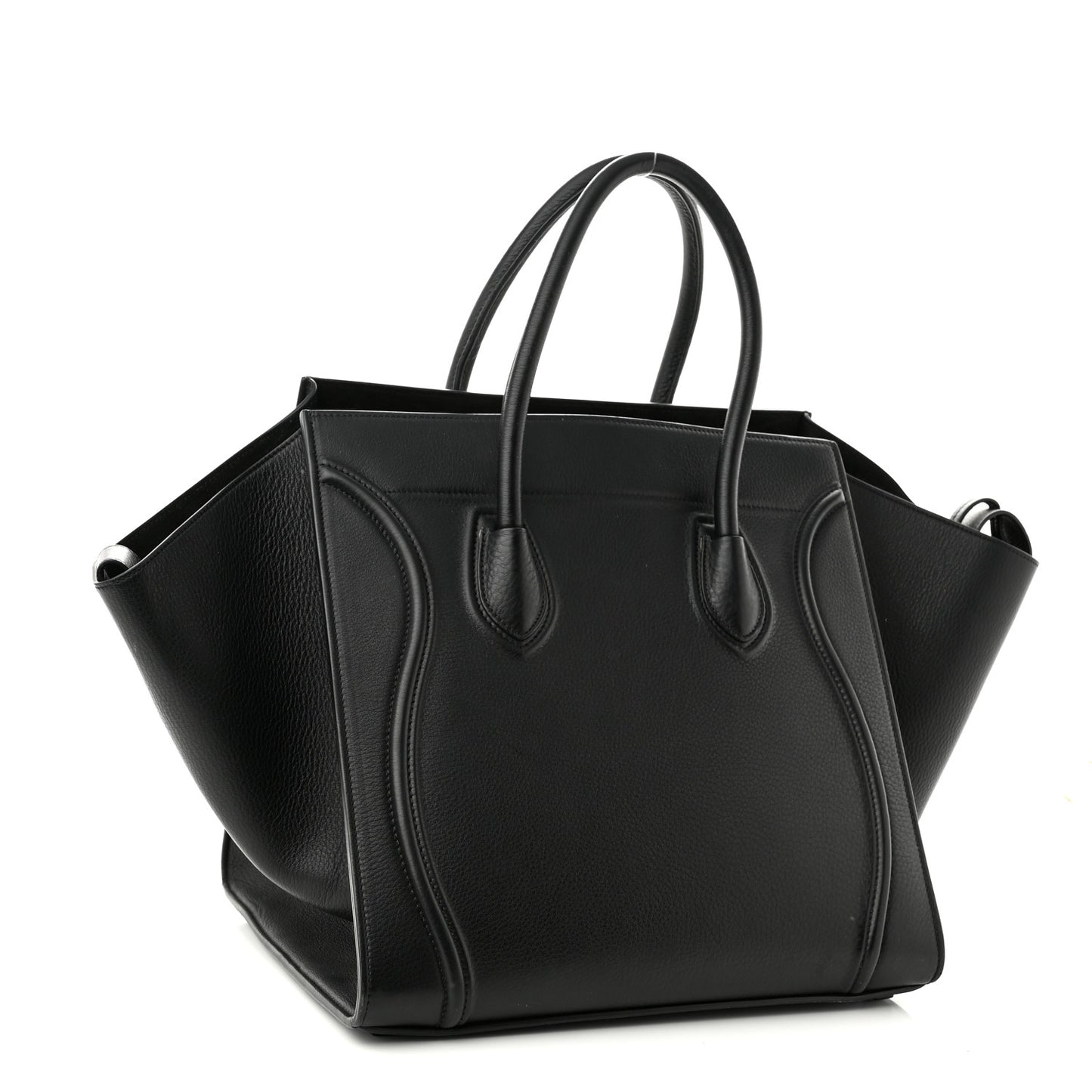 Grained Calfskin Medium Phantom Luggage Black