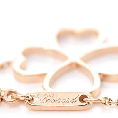 Chopard 18K Rose Gold Diamond Happy Clover Bracelet 3 of 4