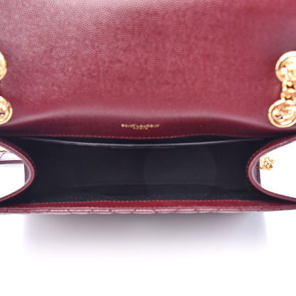 Saint Laurent Grain De Poudre Textured Mixed Matelasse Medium Triquilt Monogram Satchel Rouge Legion 5 of 10