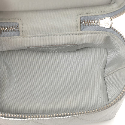 Chanel Metallic Caviar Quilted Mini Top Handle Vanity With Chain Silver 5 of 11