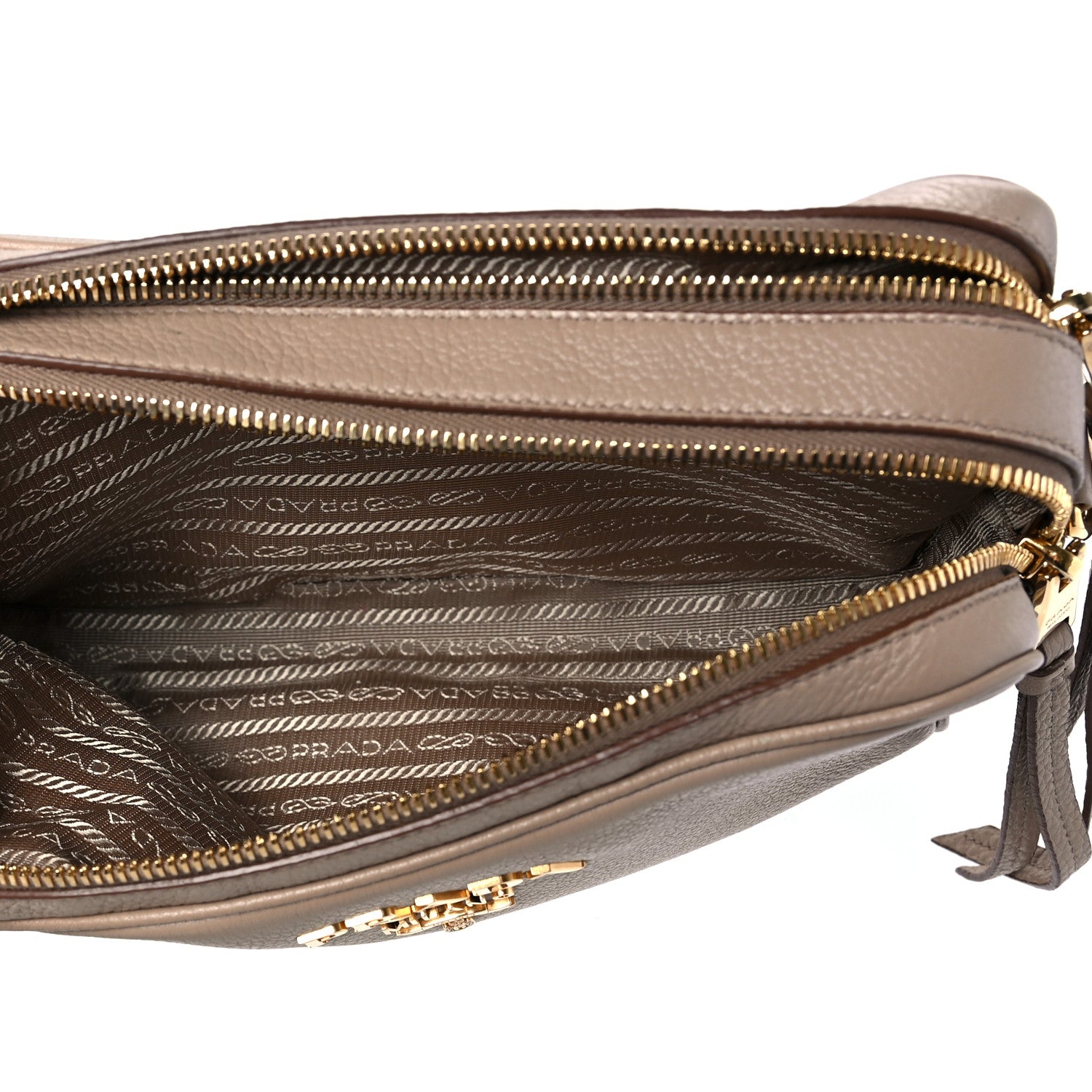 Prada Vitello Daino Medium Double Zip Shoulder Bag Cammeo 4 of 8