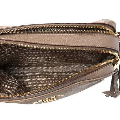 Prada Vitello Daino Medium Double Zip Shoulder Bag Cammeo 4 of 8